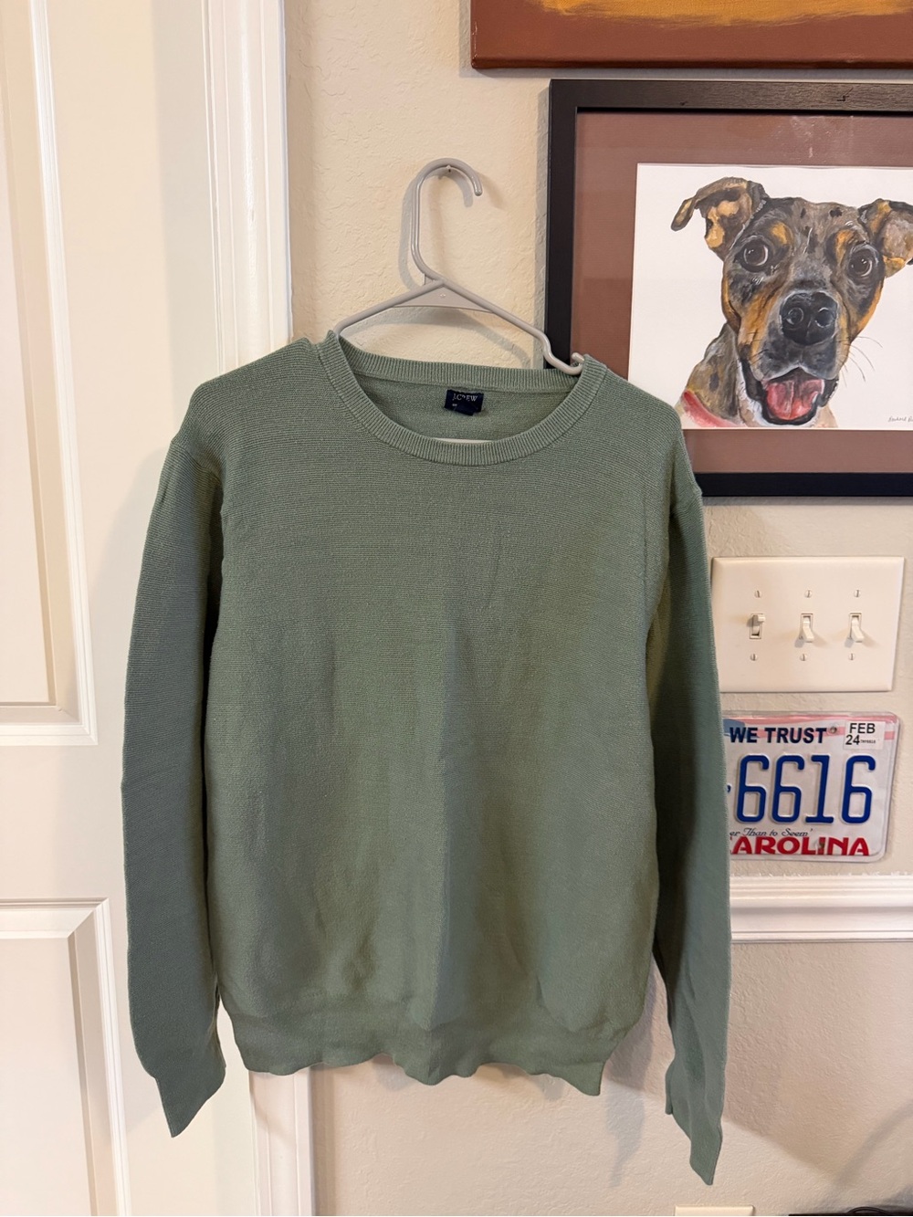 J. Crew Men's Crewneck Sweater in Light Sage